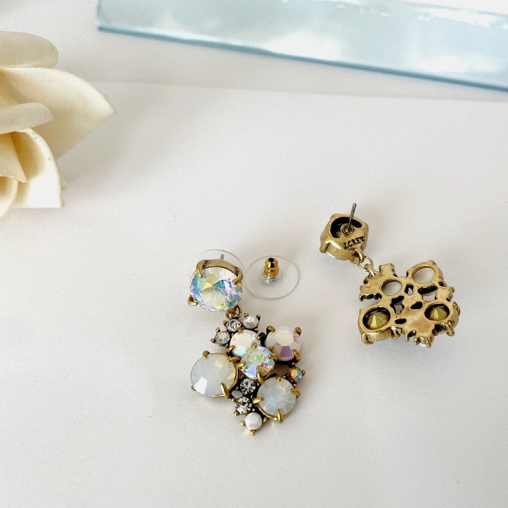 J Crew Aurora Borealis Crystal Dangle Earrings - Picture 2 of 7
